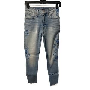 ⭐️ Women’s Lucky Brand Embroidered Floral Boho Skinny Jeans size 24